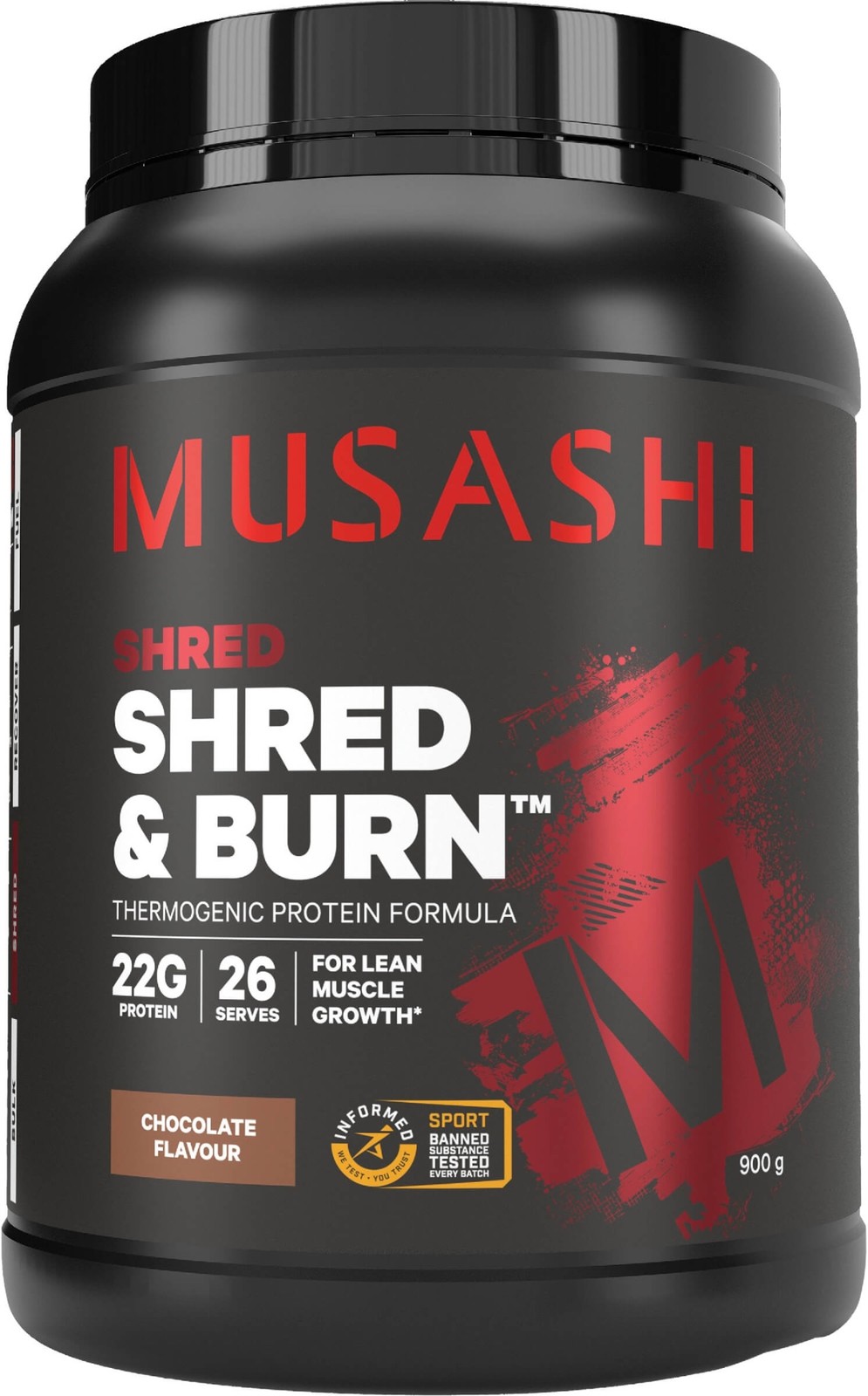 Musashi Shred and Burn 900g Chocolate