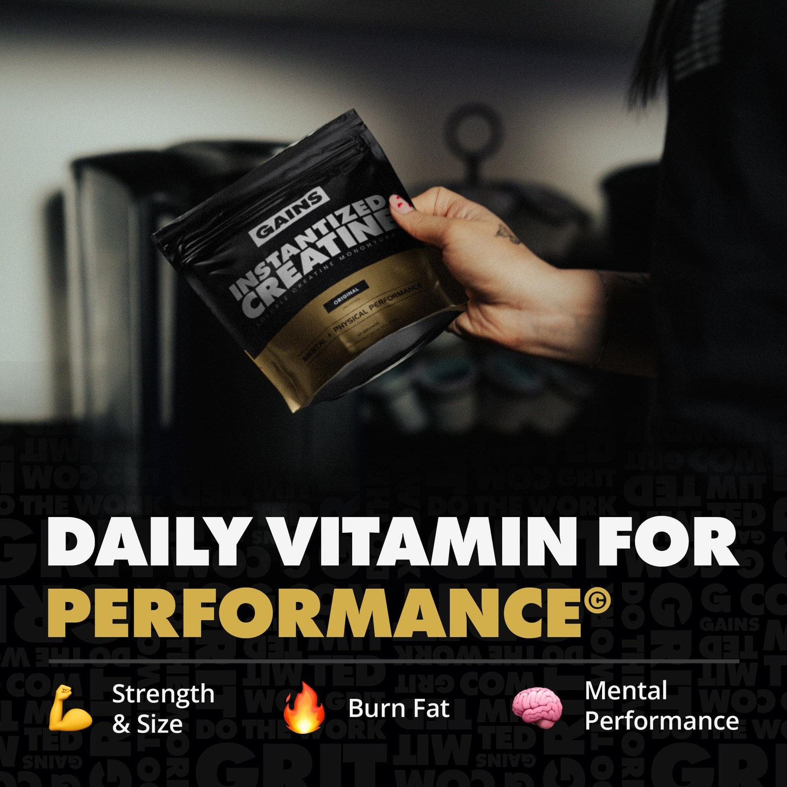 Gains in Bulk Instantized Creatine Monohydrate for Women and Men, Soluble