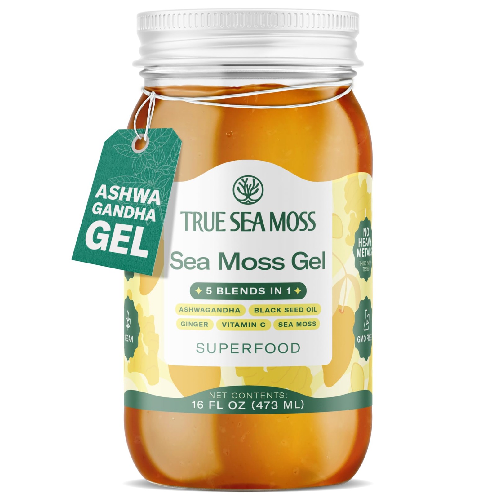 TrueSeaMoss Sea Moss Gel – Made in USA – 5in1 Formula – Wildcrafted Seamoss, …