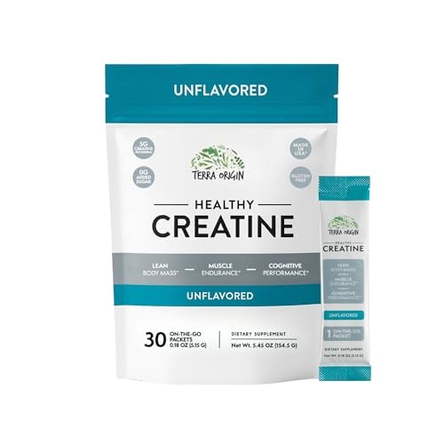 Creatine Monohydrate Powder 30 Stick Packs Unflavored Muscle