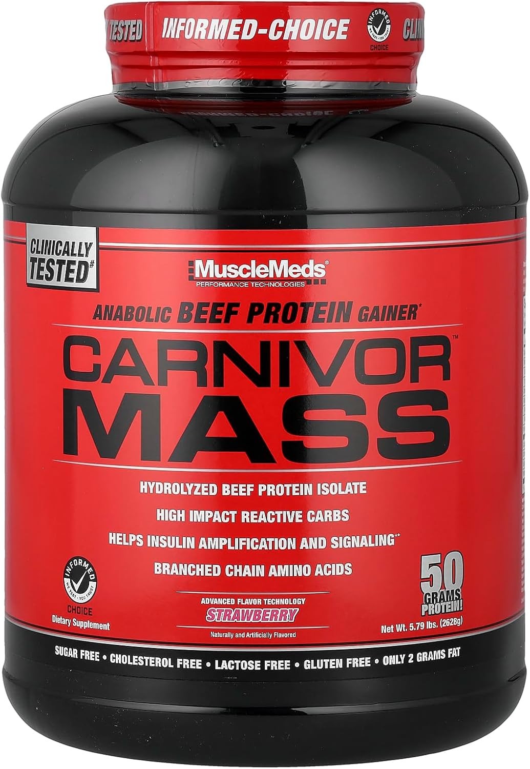 MuscleMeds Carnivor Mass Anabolic Beef Protein Gainer, 6 Pound (Pack of 1)