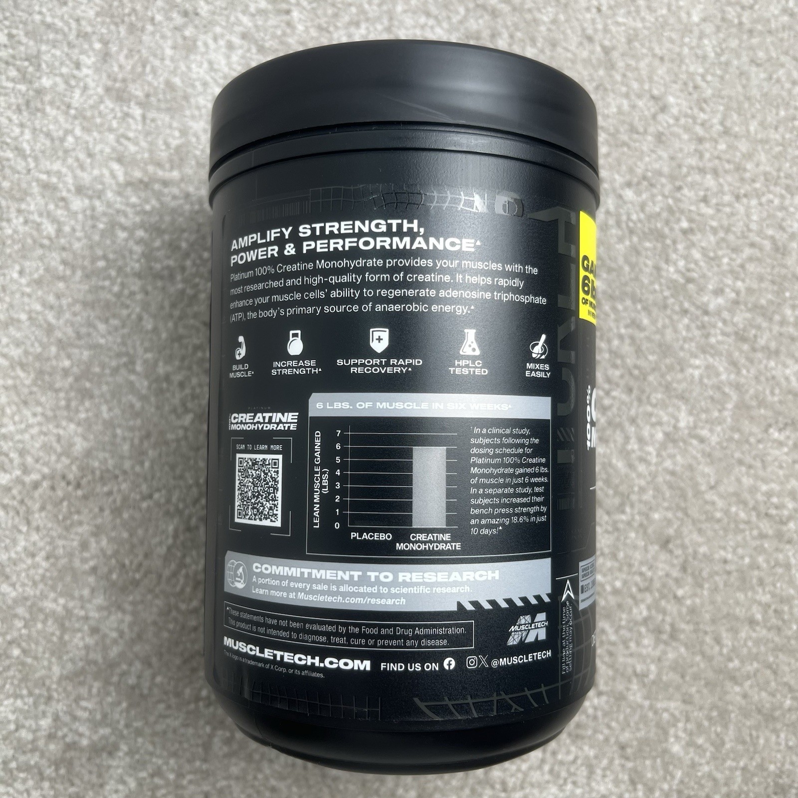 MuscleTech Platinum 100% Creatine (80 Servings) | Micronized Creatine for Energ