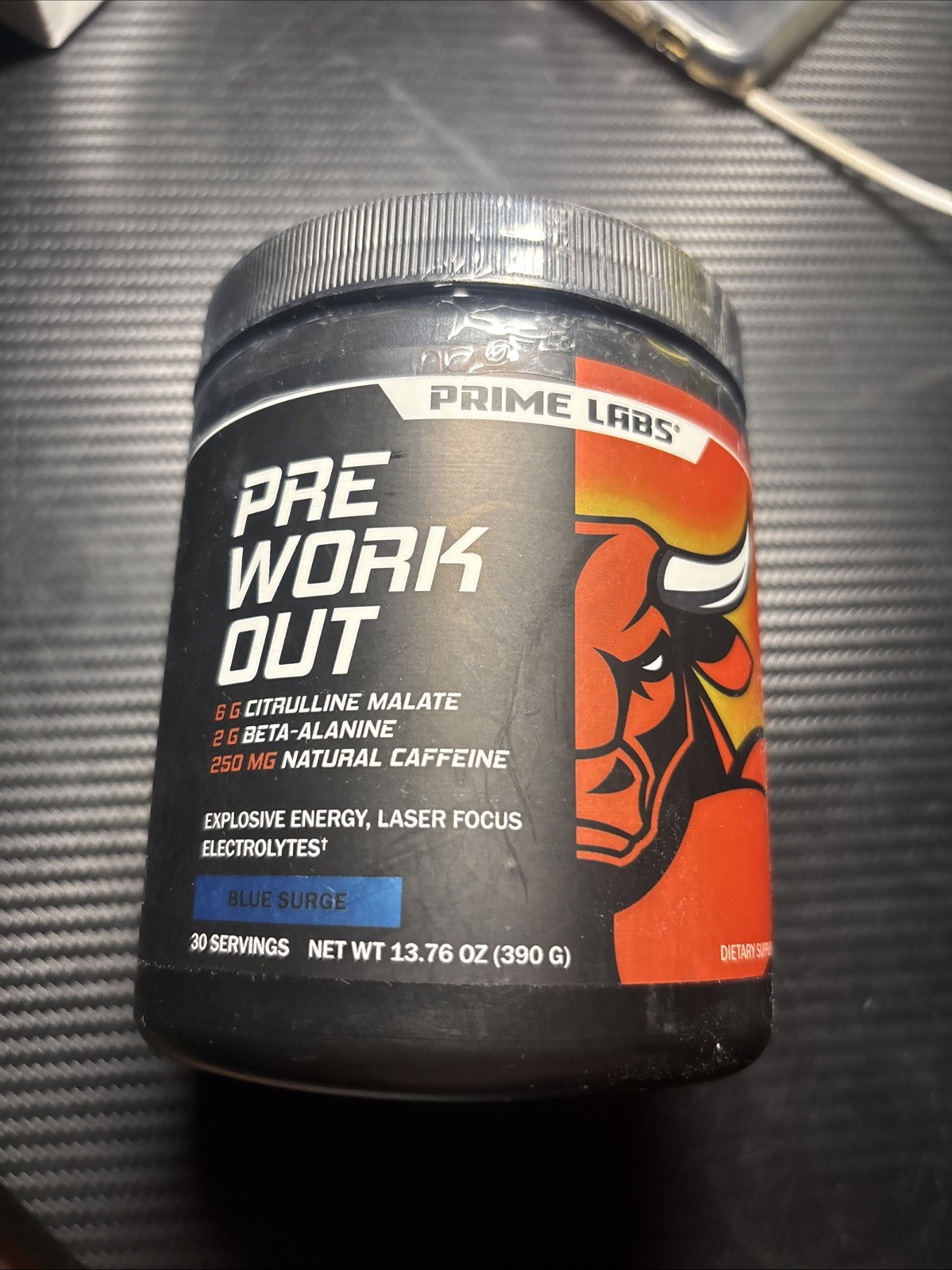 PRIME LABS Pre Workout Blue Surge 13.76oz 30 Servings Pump Stim Muscle Endurance