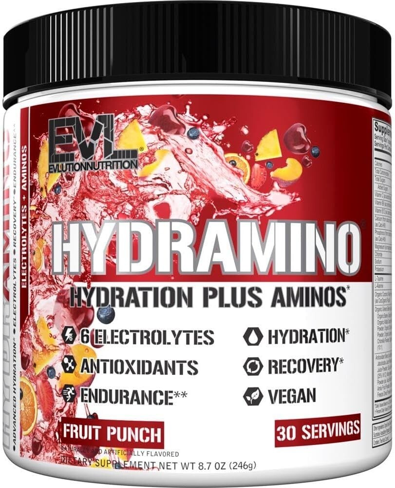 EVL Evlution Nutrition HYDRAMINO Complete Hydration Multiplier – 6 Electrolytes