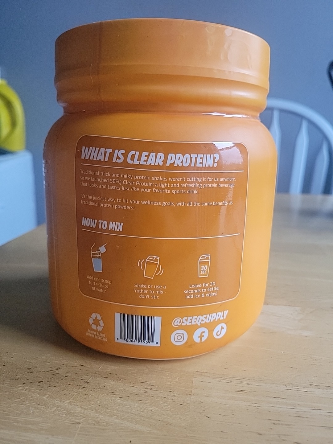 SEEQ Clear Whey Isolate Protein Powder, Mango Pineapple, 15 Servings, 14.8 Oz