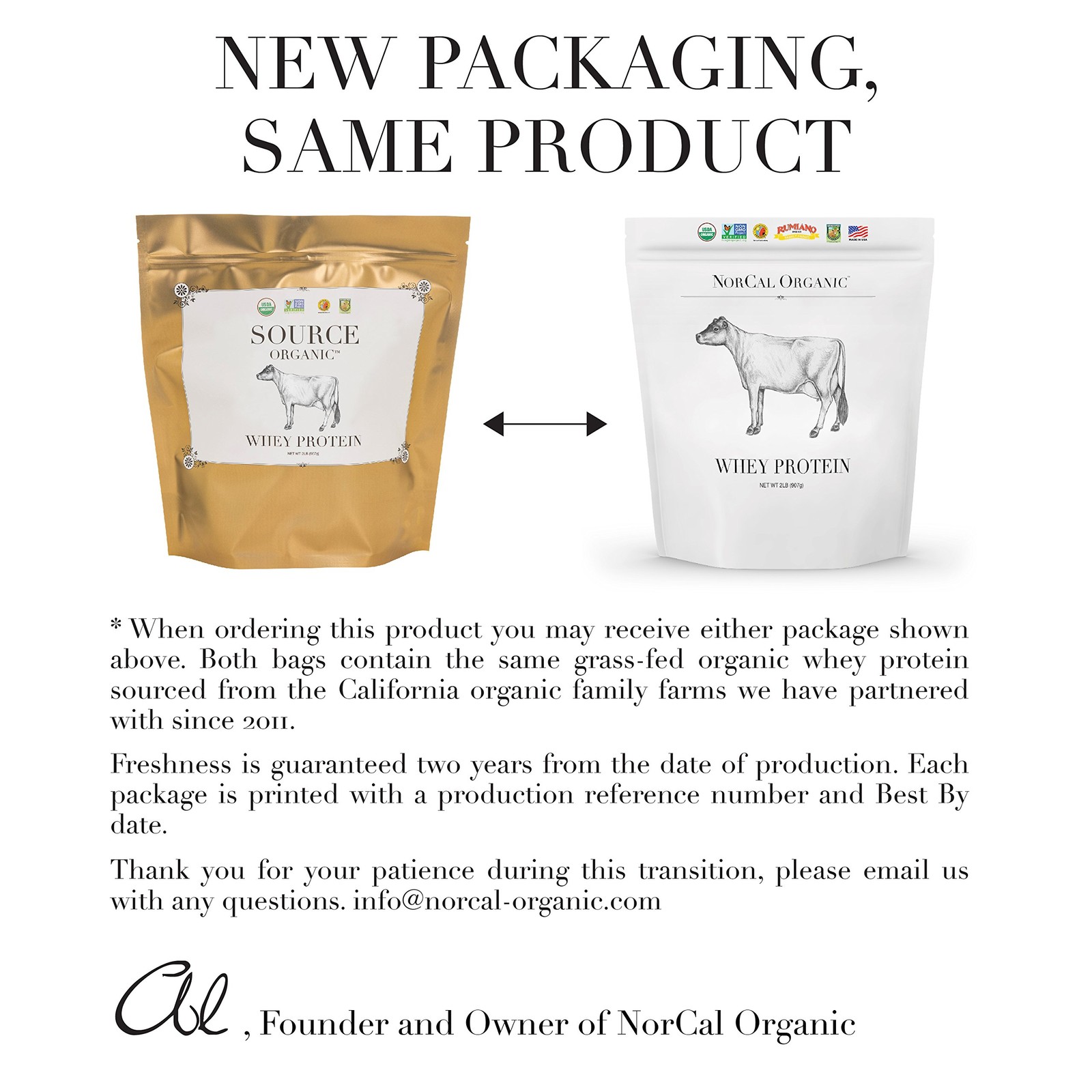 NorCal Organic Whey Protein | 100% GrassFed, USDA Certified | Pure, Clean Pro…