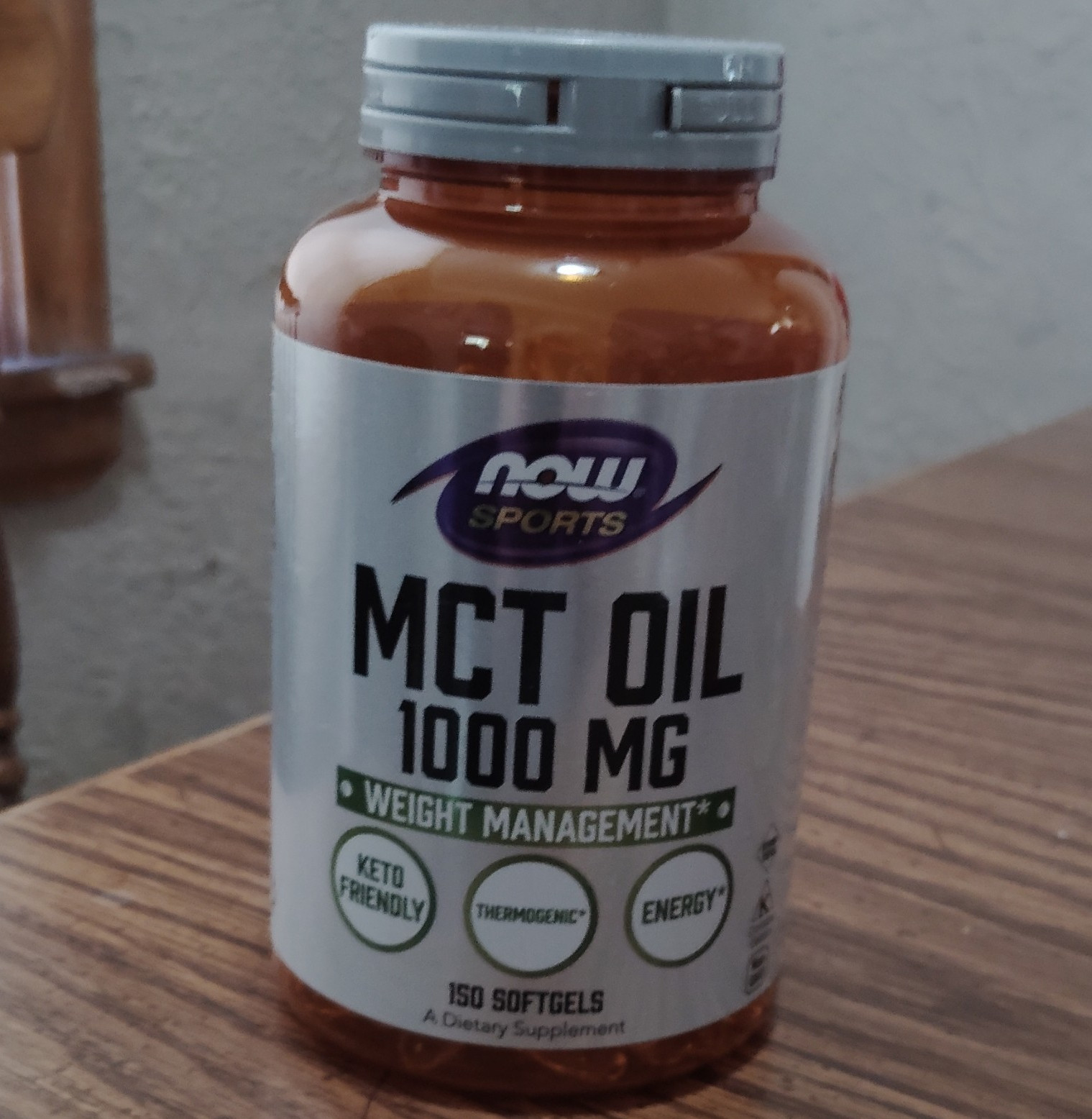 NOW Sports MCT Oil 1000 mg Keto Friendly Energy Thermogenic 150 Softgels