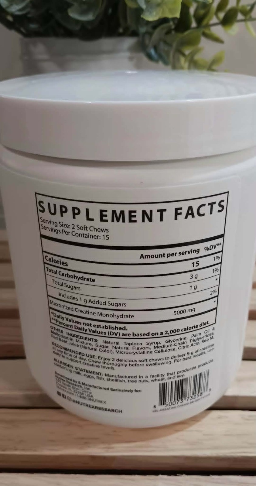Nutrex CREATINE SOFT CHEWS – BERRY BLAST – 30 SERVINGS – EXP 04/2028