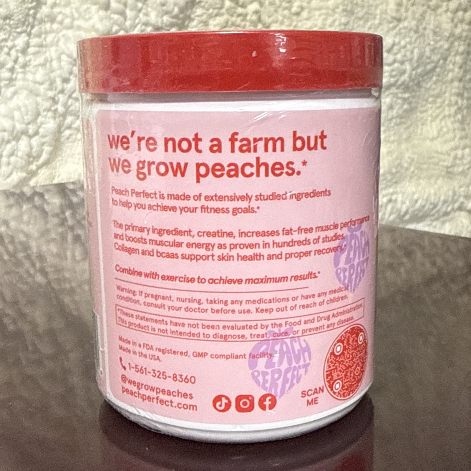 PEACH PERFECT- Creatine | Strawberry Açaí | 30 Servings | Dietary Supplement