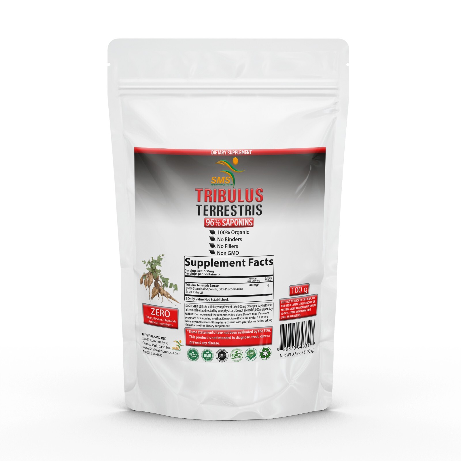 Tribulus Terrestris Promotes Test, Energy, Stamina, Endurance & Muscle 100g