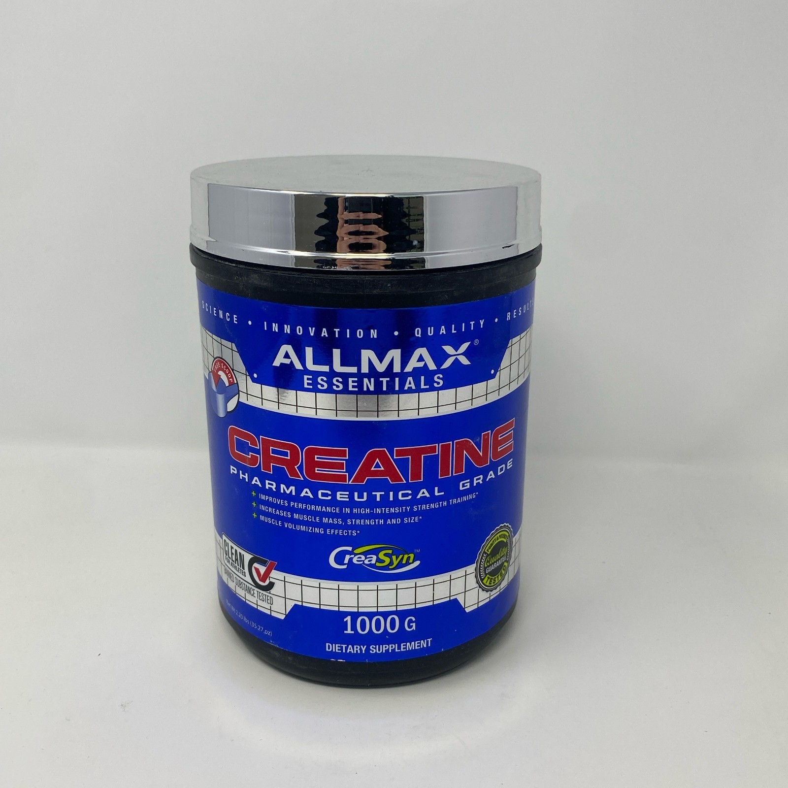 Allmax Creatine Monohydrate 1000g Blue/Silver Jar – Unflavored