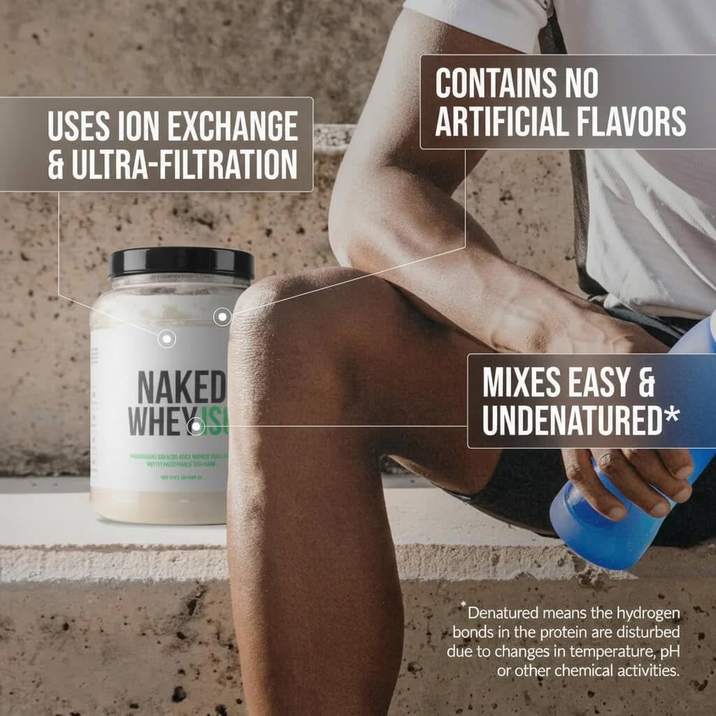 NAKED Whey Isolate Protein – Only 2 Ingredients, 30g 2 Pound (Pack of 1)