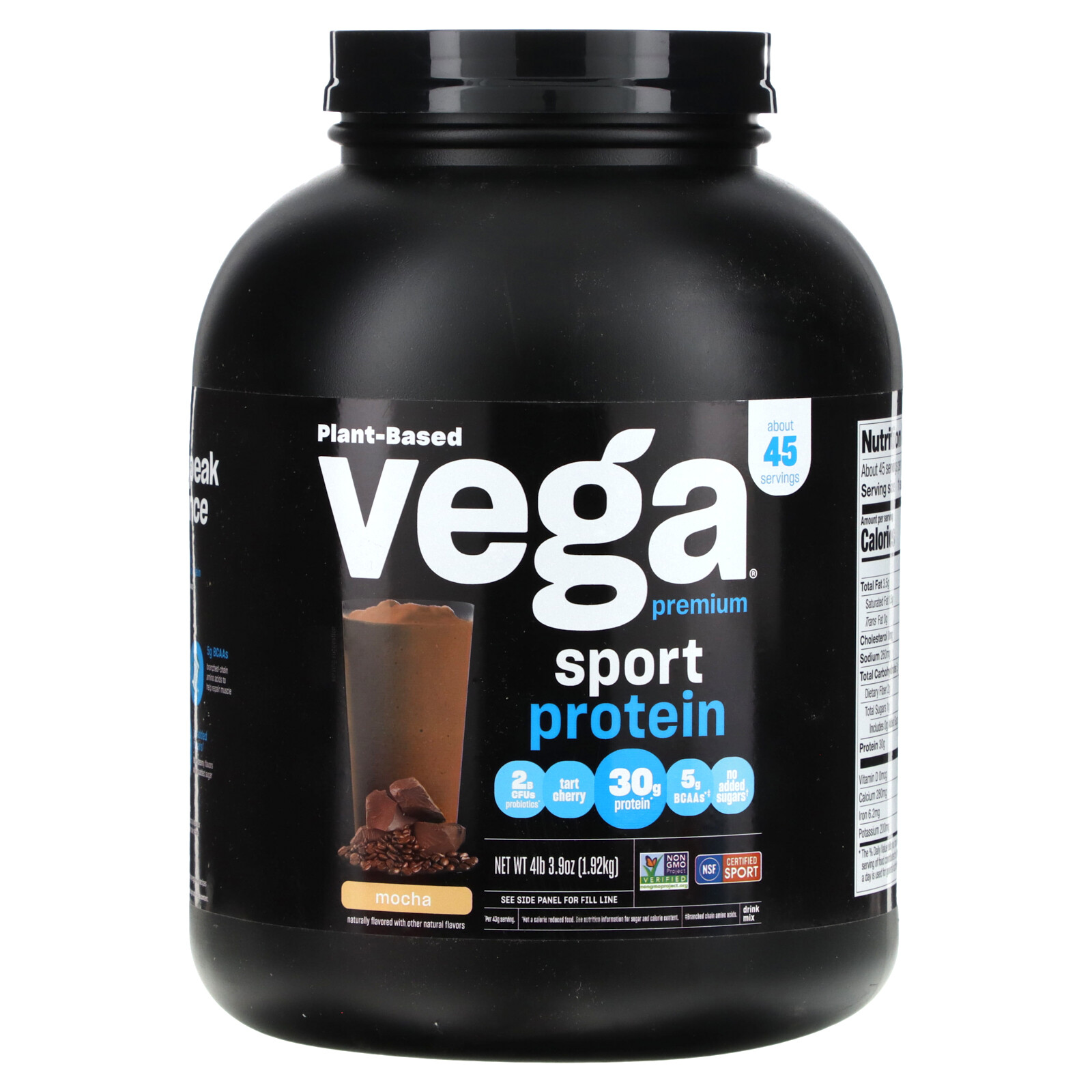 Sport, Plant Based Premium Protein, Mocha, 4 lb 3.9 oz (1.92 kg)