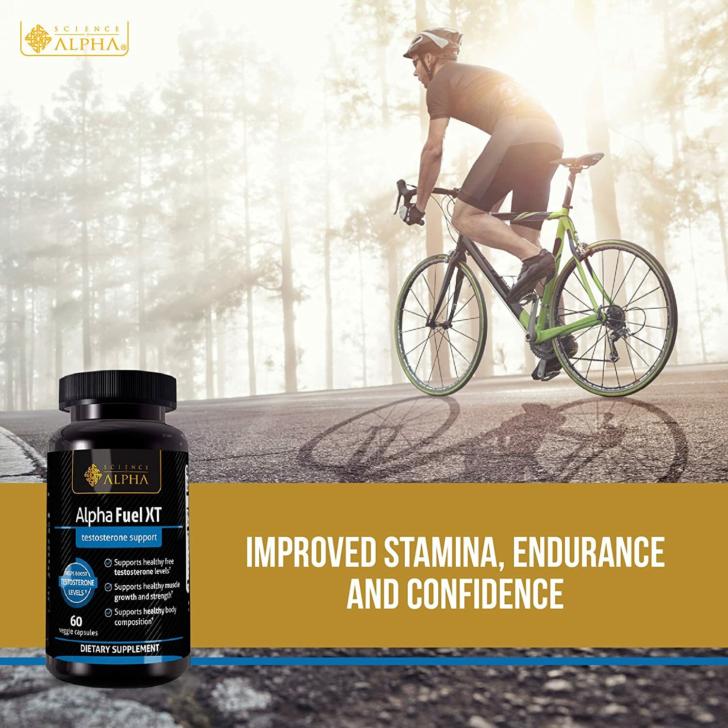 2 Bottles Testosterone Booster Alpha Fuel XT Naturally Increases Strength