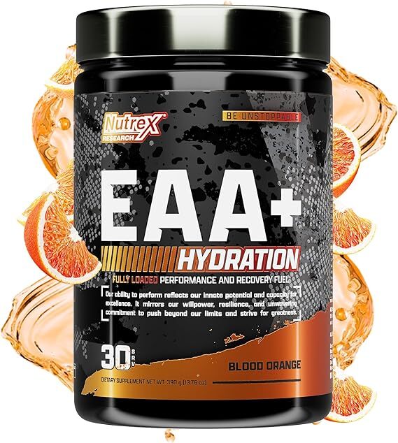 Nutrex Research EAA+ BCAAs Hydration Blood Orange Powder For Muscle Recovery