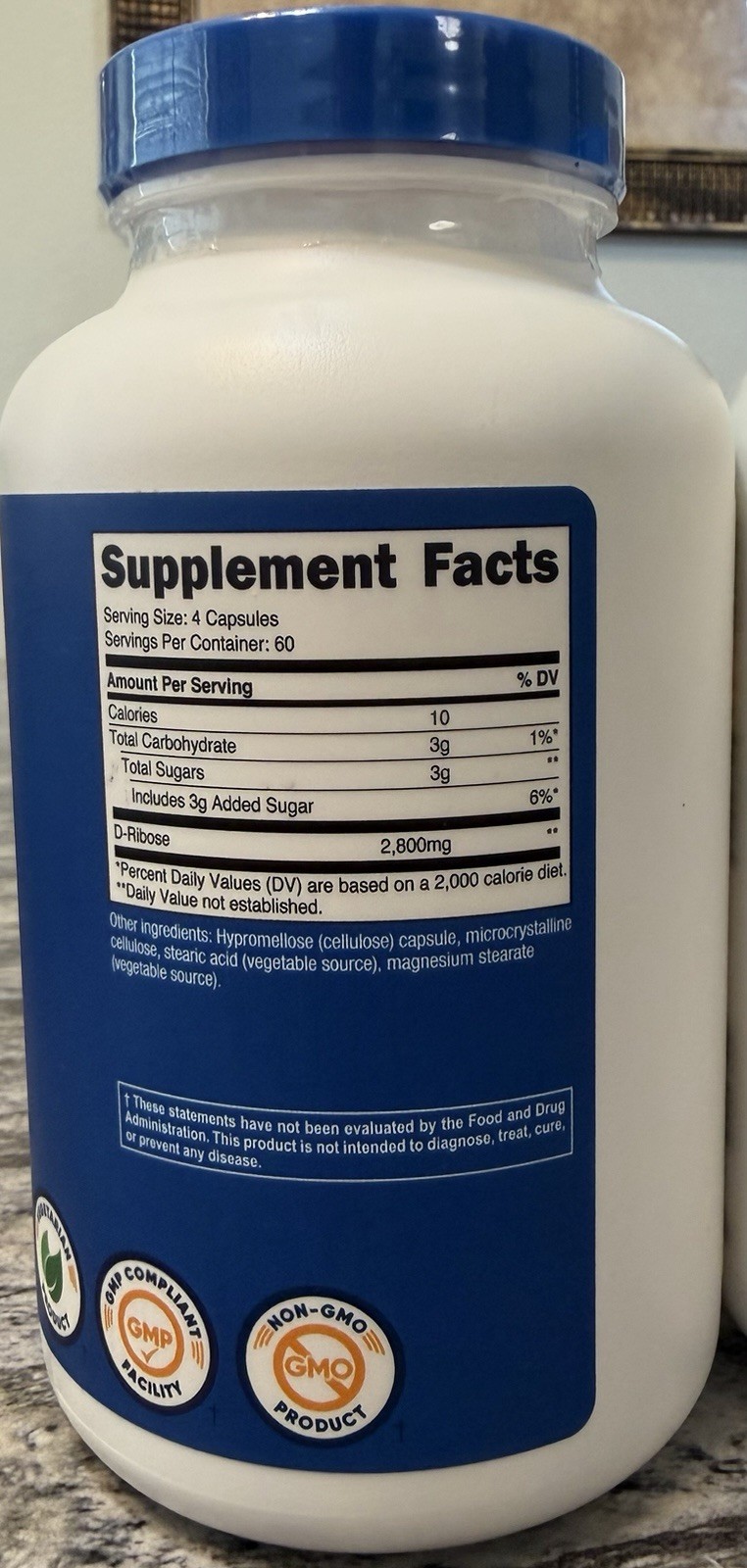 Nutricost D-Ribose 2800mg, 240 Capsules – Vegetarian Caps, Non-GMO, Gluten Free
