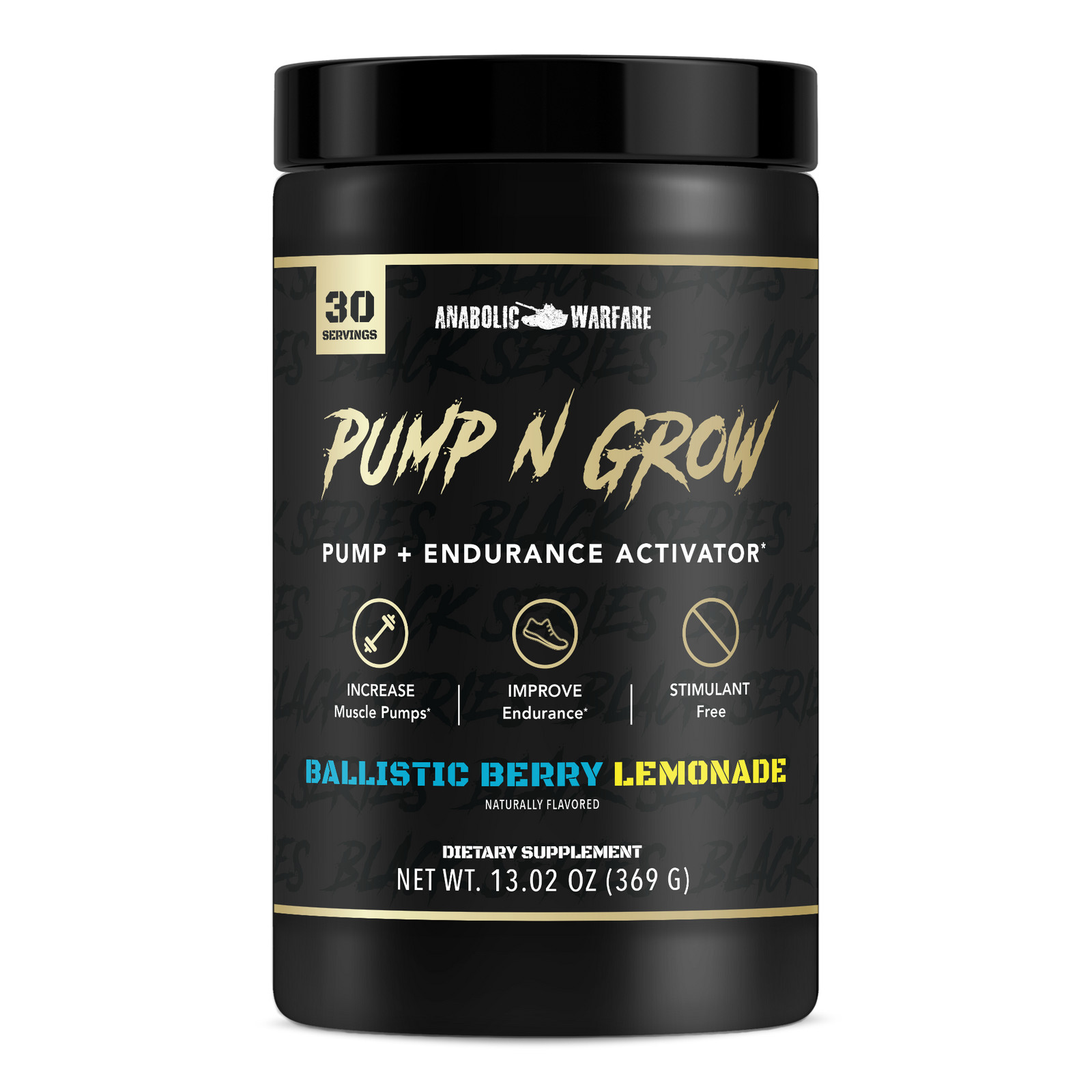 ANABOLIC WARFARE PUMP N GROW Stimulant-Free Pre-Workout Endurance 30 Servings