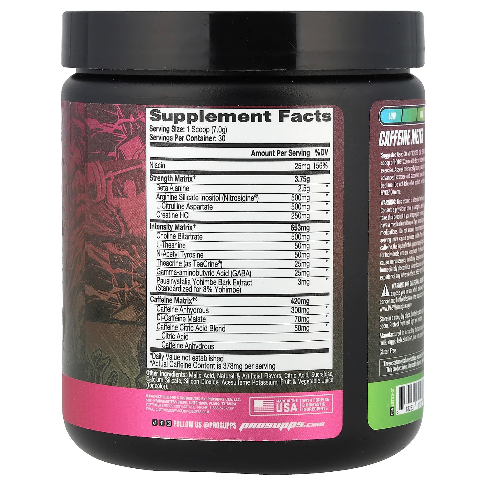 2 X ProSupps, Hyde Xtreme�, Hard-Hitting Energy Pre Workout, Watermelon, 7.4 oz