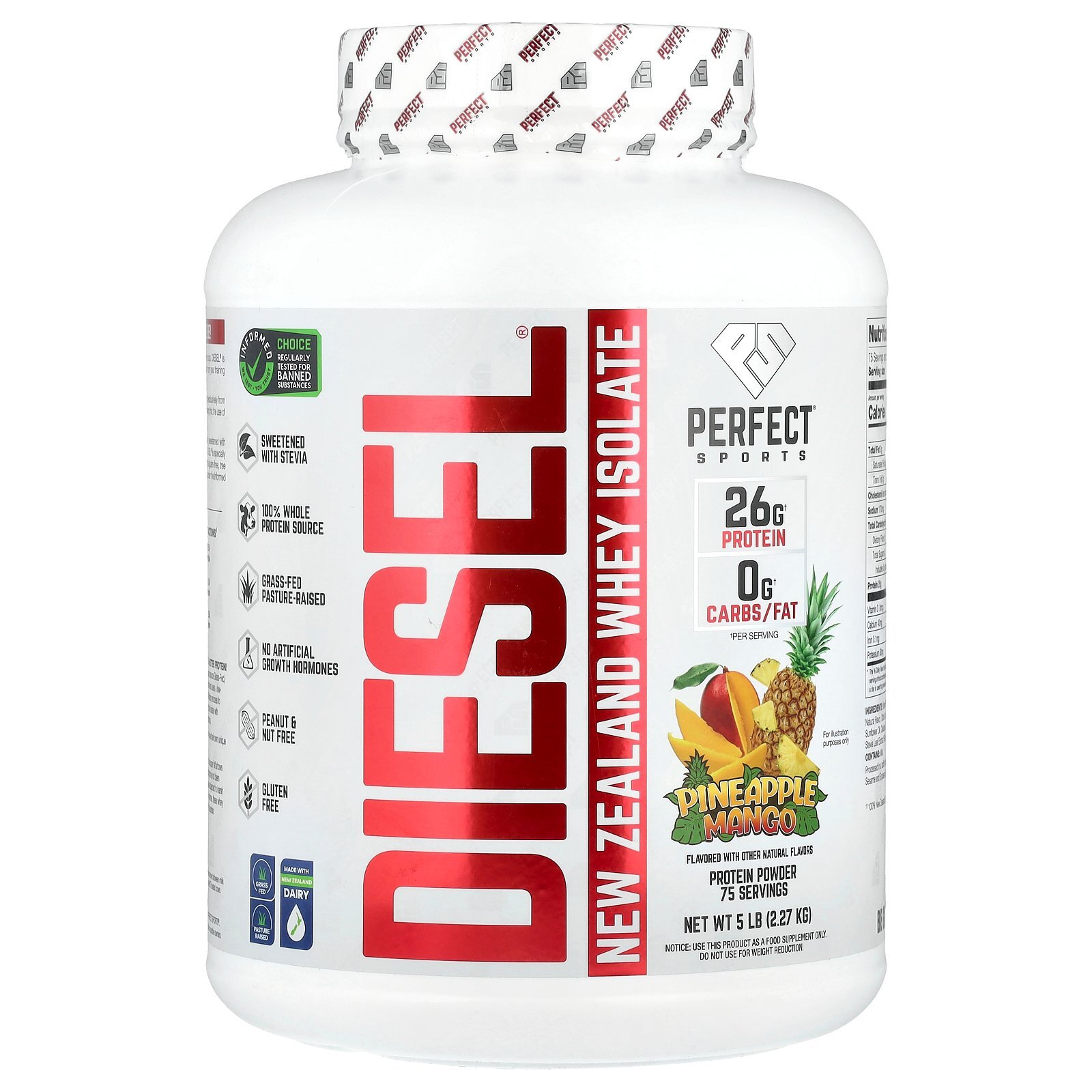 Diesel®, New Zealand Whey Isolate, Pineapple Mango, 5 lb (2.27 kg)