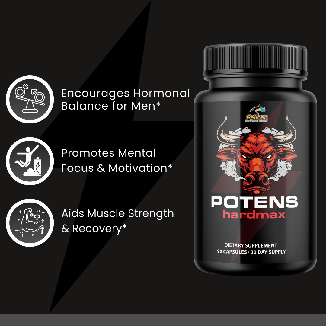 POTENS Hardmax- Bodybuilding & Men’s Health Support- 2 Bottles- 180 Capsules