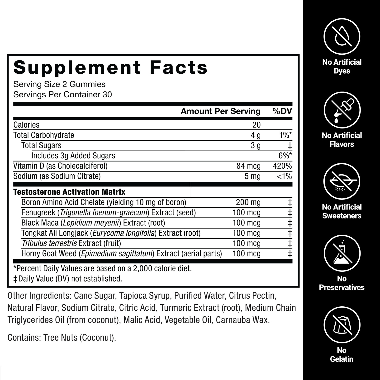 Force Factor Test X180 Gummies Testosterone 60 Count (Pack of 1), Black