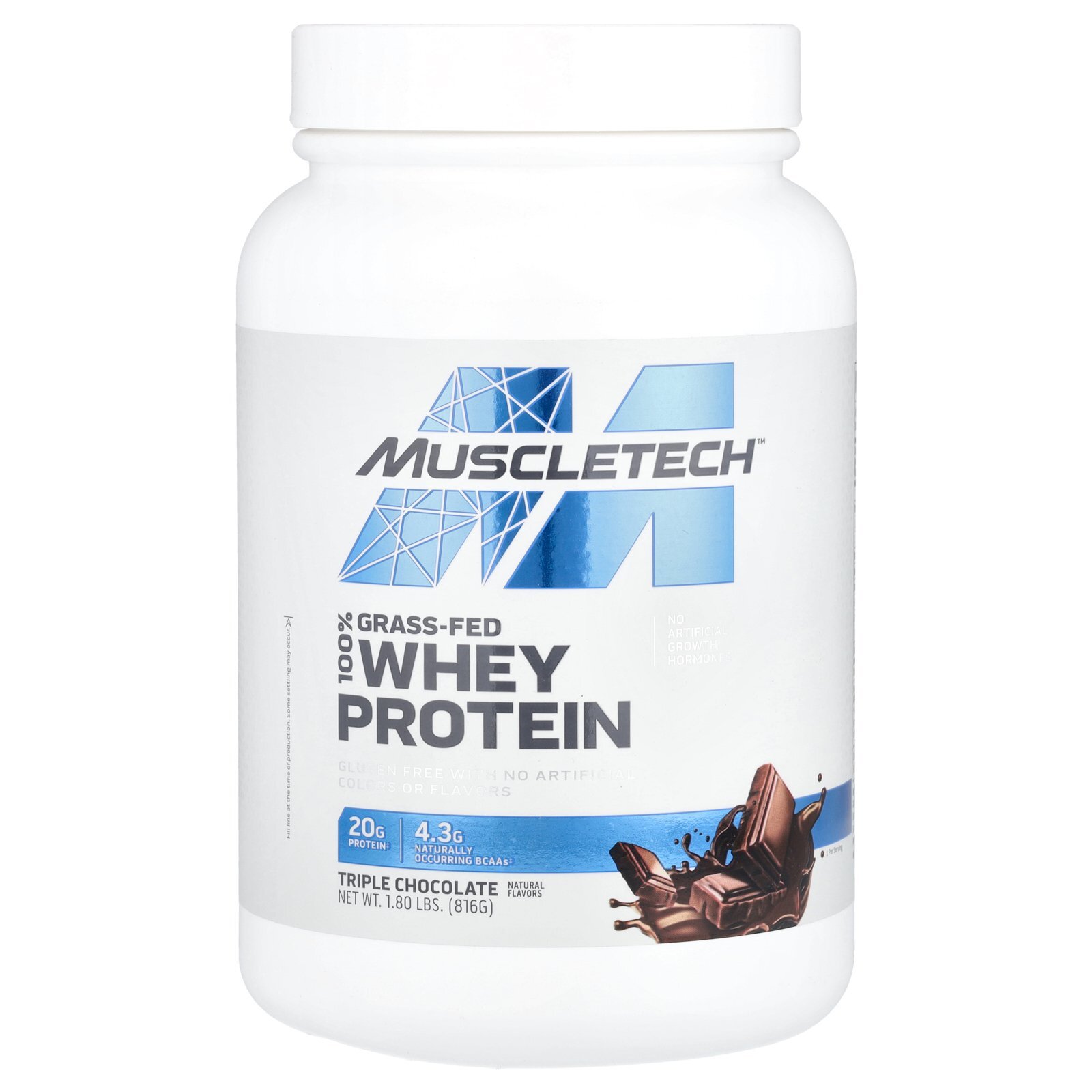 Grass-Fed 100% Whey Protein, Triple Chocolate, 1.8 lbs (816 g)