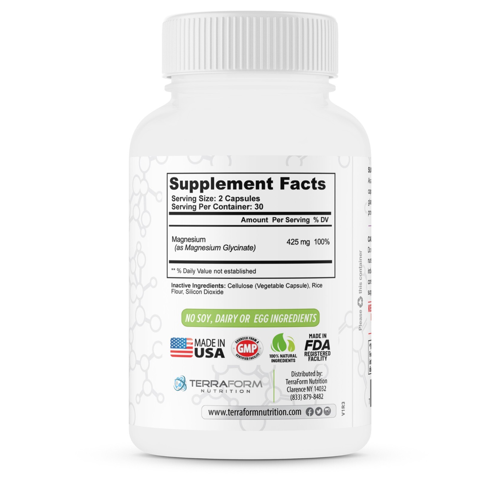 Advanced Magnesium Glycinate 425mg, 100% Chelated, 60 Capsules – Promotes Restfu