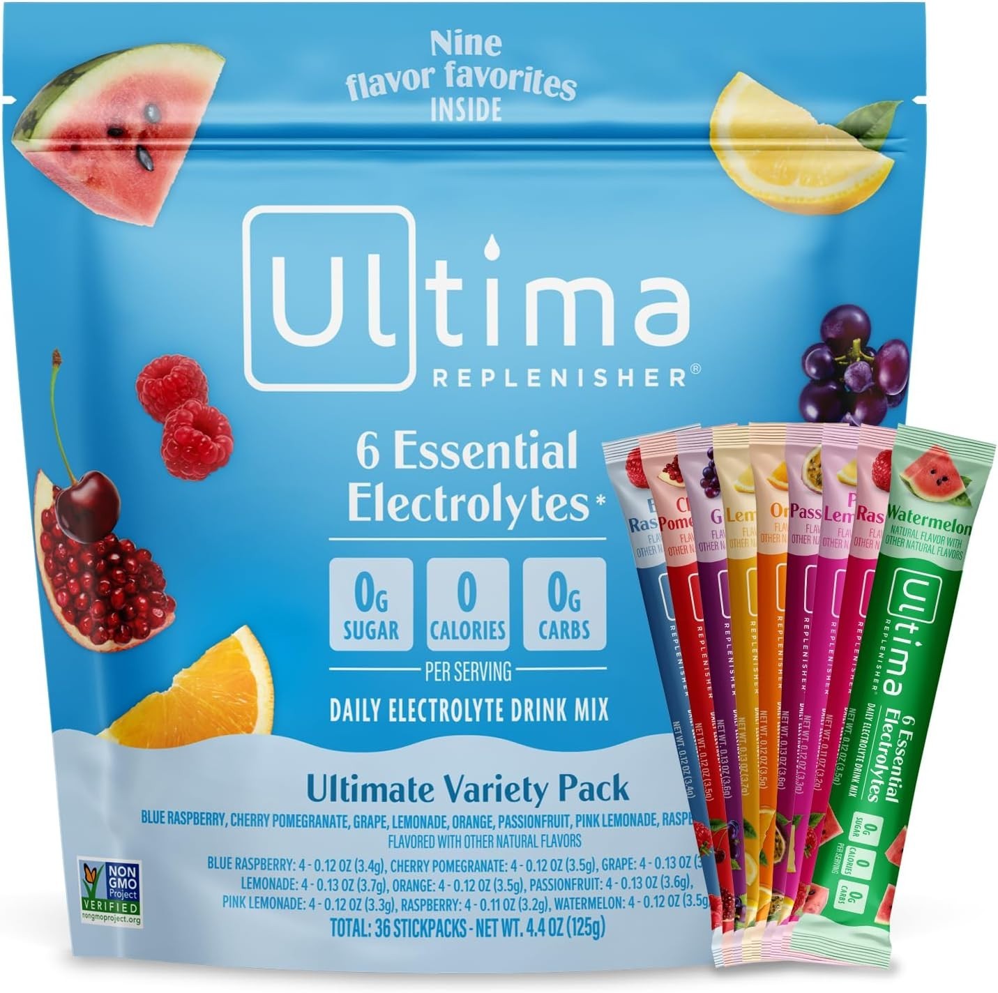Daily Electrolyte Powder – Ultimate Variety Pack, 36 Stickpacks – Zero Sugar …
