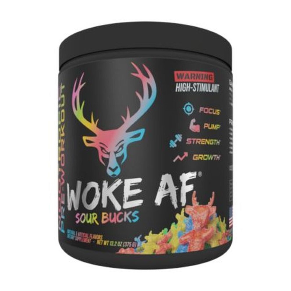 Woke AF High-Stimulant Nootropic Pre-Workout – Sour Bucks (13.2 Oz/ 30 Servings)