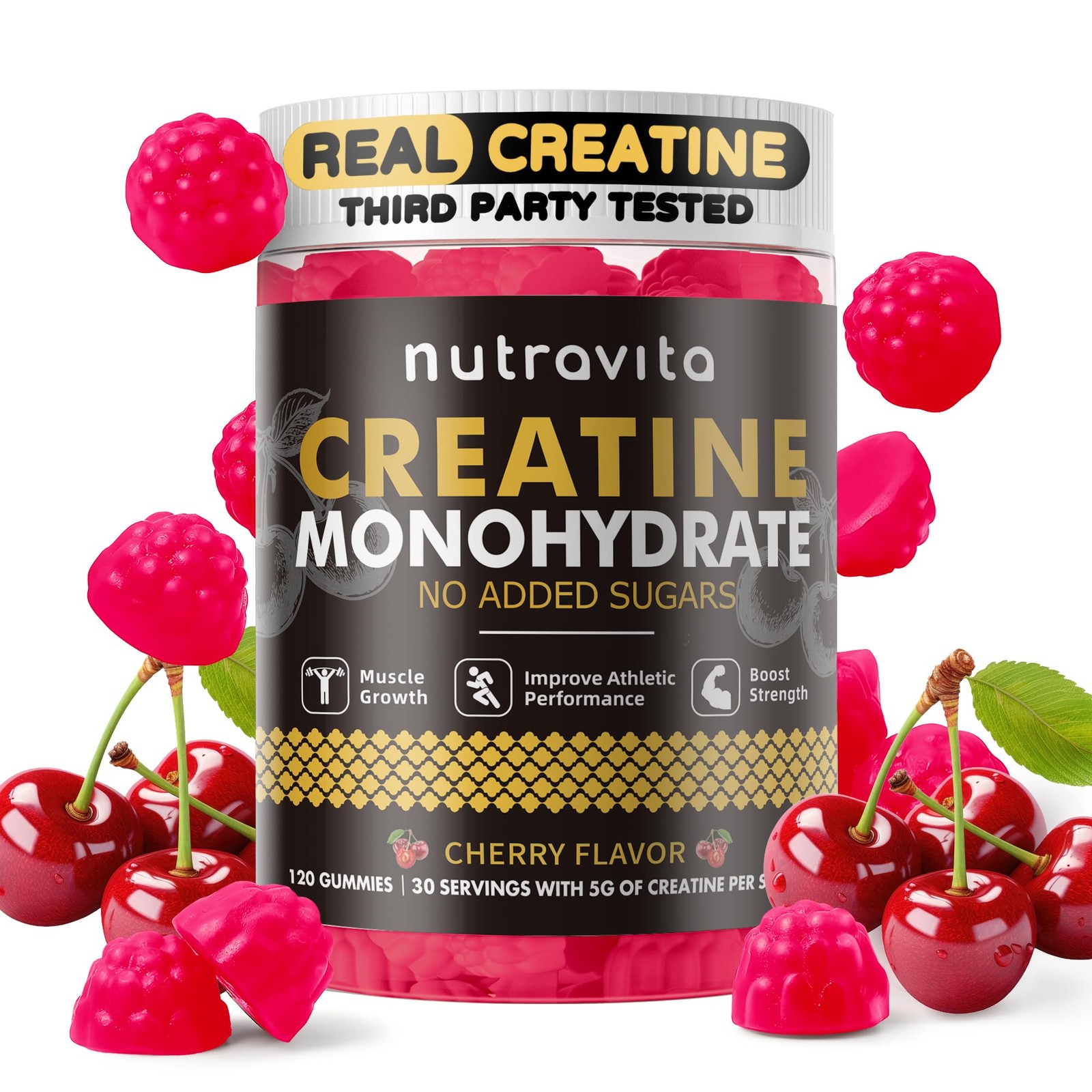 NSF Certified Creatine Gummy – Creatine Monohydrate Gummies for Men & Women-5…