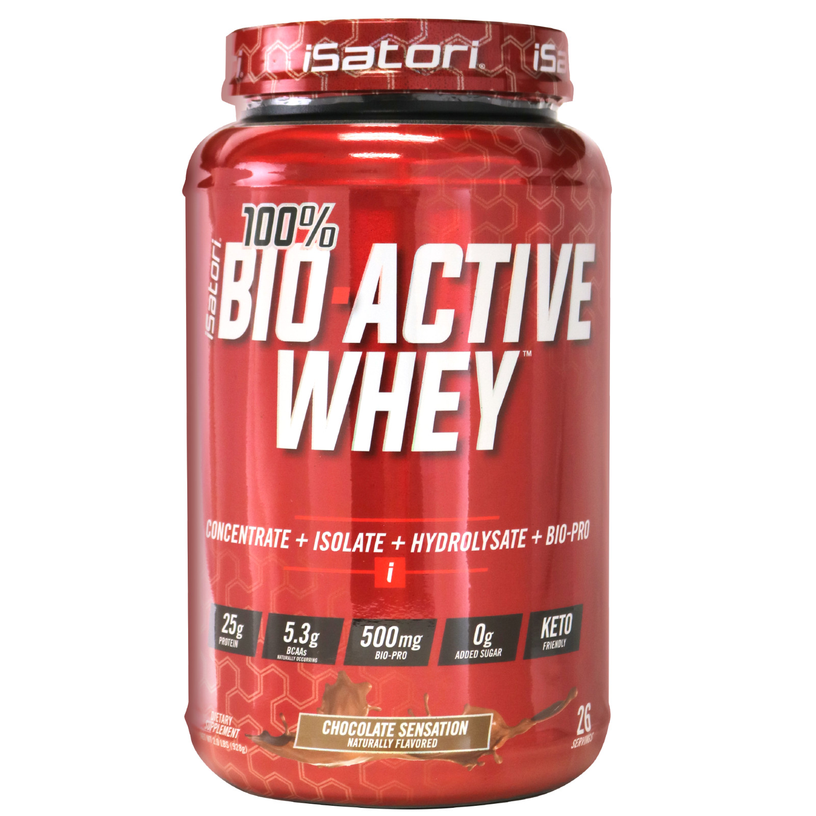 100% BIO-ACTIVE WHEY PROTEIN for Strength-Muscle-Recovery – Choc / 26 Servings
