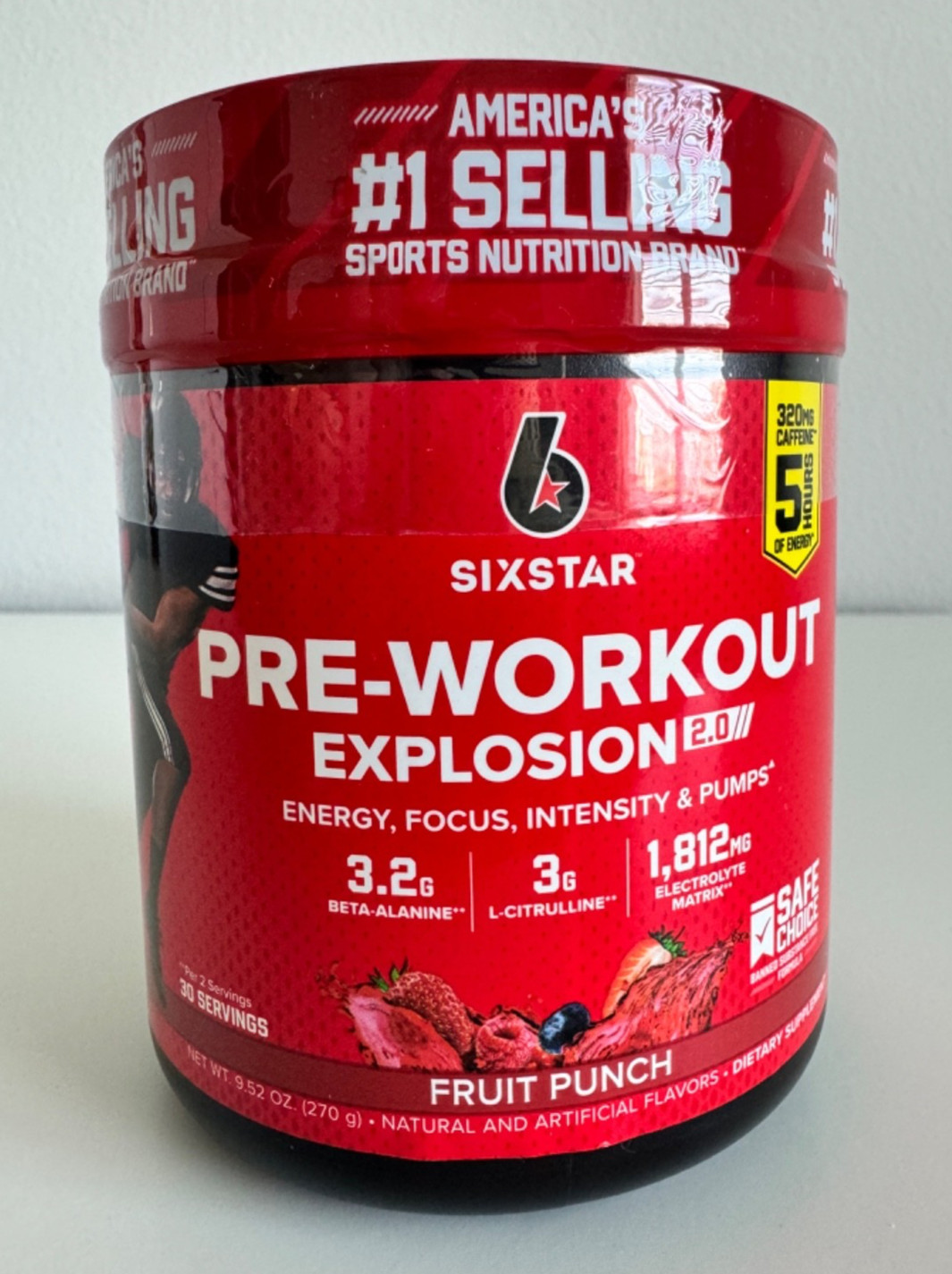 SixStar Pre-Workout Explosion 2.0 Fruit Punch 30 Servings EXP 06/27 Energy