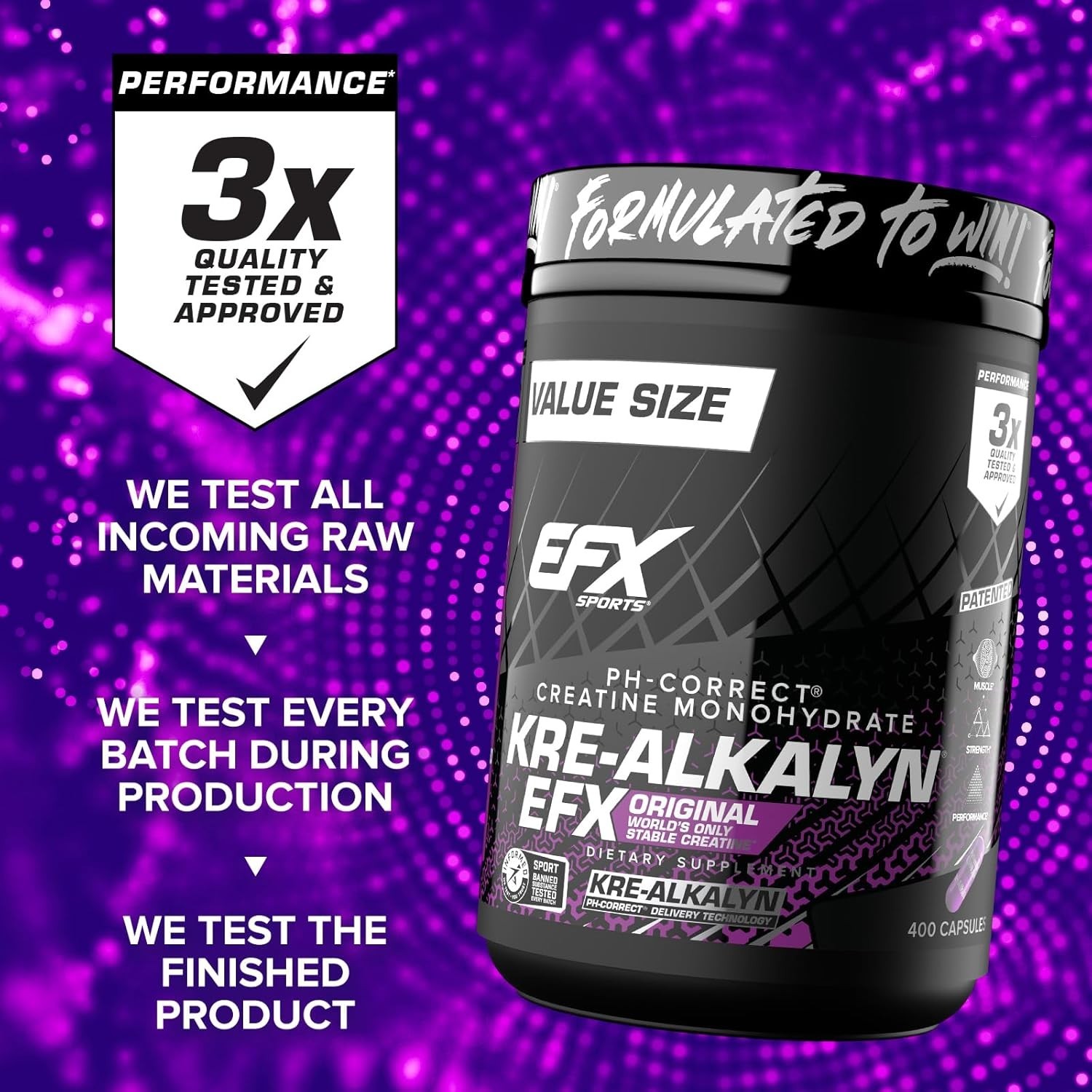 Kre-Alkalyn EFX | pH Correct Creatine Monohydrate Pill Supplement | Strength,…