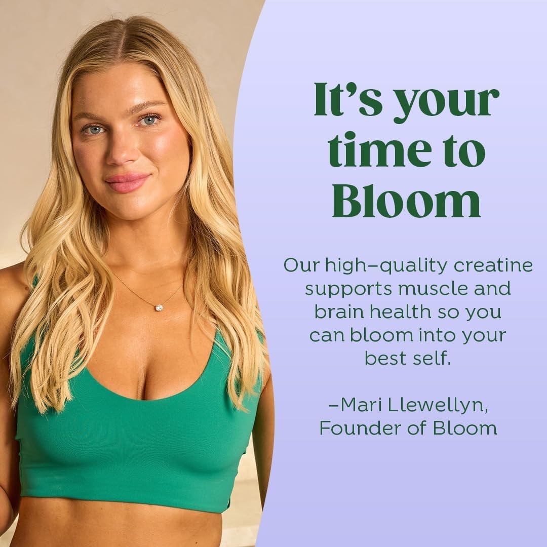 Bloom Nutrition Creatine Monohydrate Powder 5g Serving Muscle Recovery