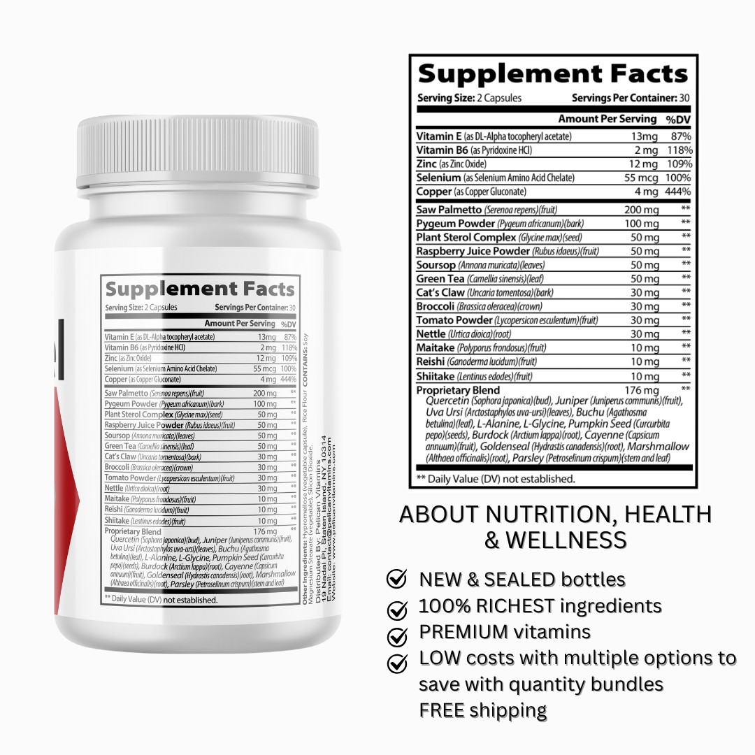 Uroxel- Prostate & Urinary Support- 2 Bottles- 120 Capsules