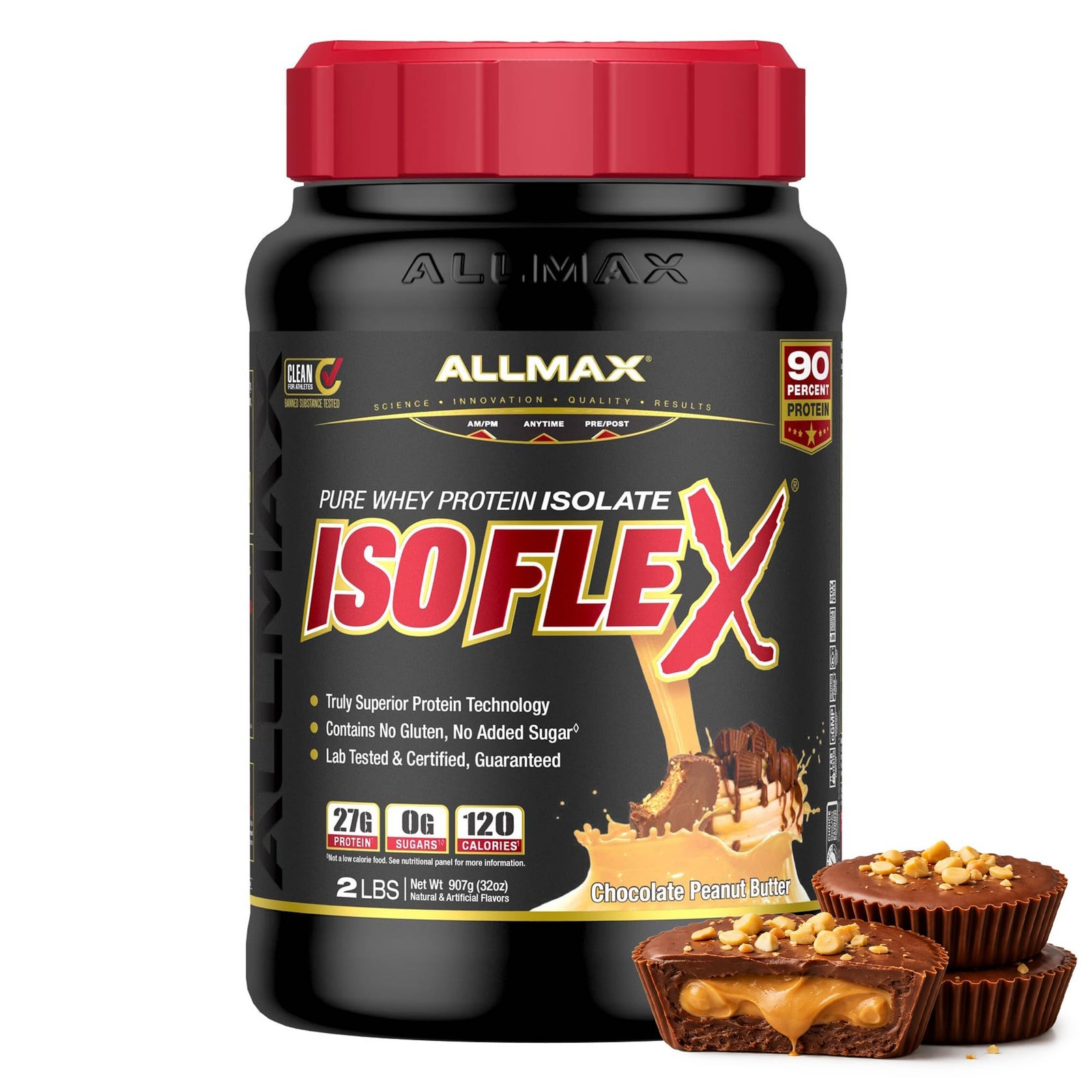 ALLMAX ISOFLEX Pure Whey Isolate Protein Powder – Gluten Free, Low Lactose,
