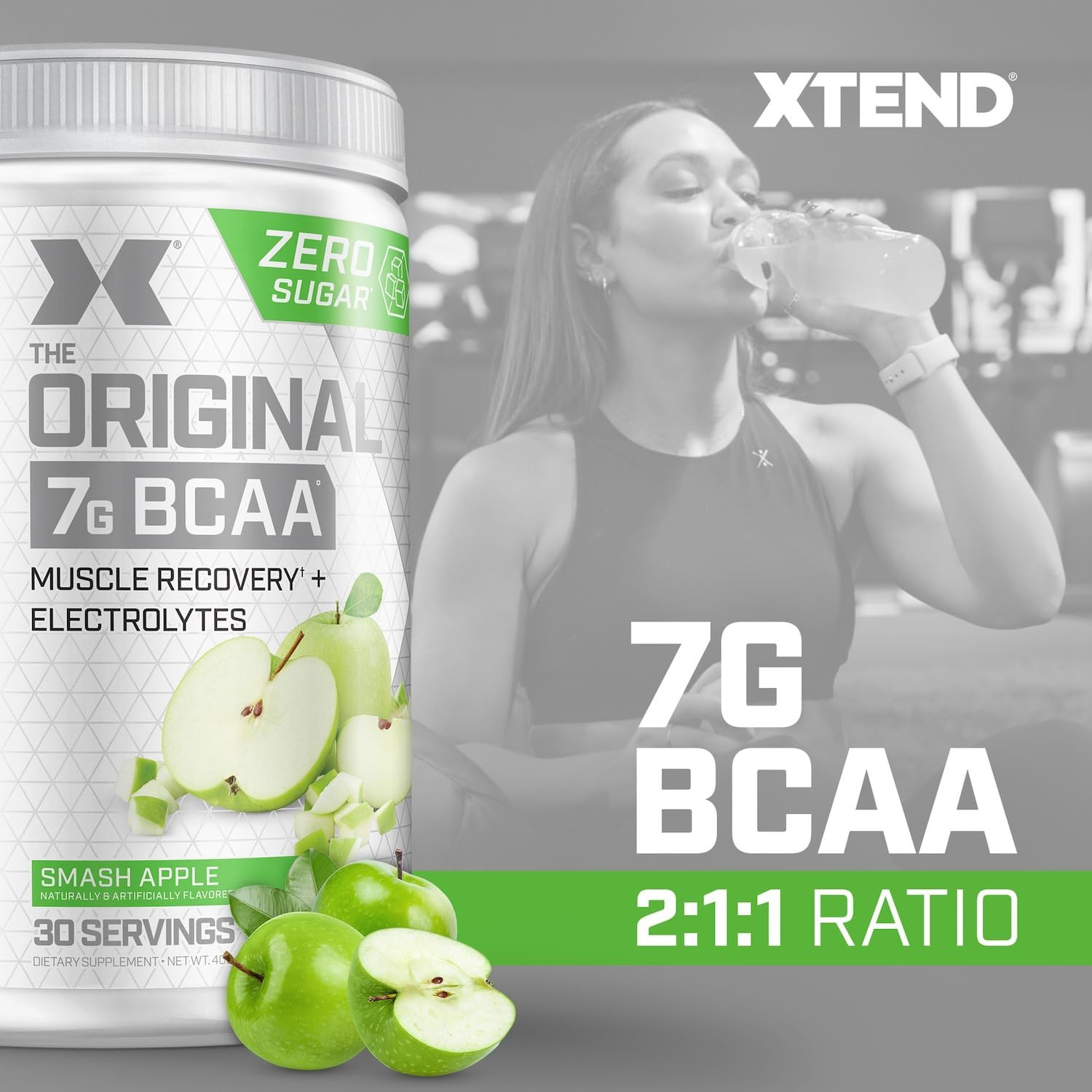 Original BCAA Powder 7G BCAA and 2.5G L-Glutamine, Sugar Free Post Workout Muscl