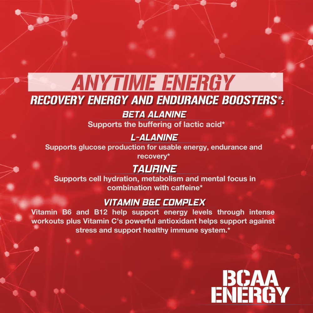BCAA Energy Amino Acid Pre-Workout Powder – 30 Servings, Rocket Pop