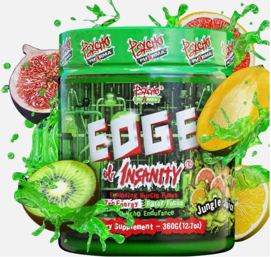 PSYCHO PHARMA EDGE OF INSANITY Pre Workout Energy Focus Endurance 25 Servings