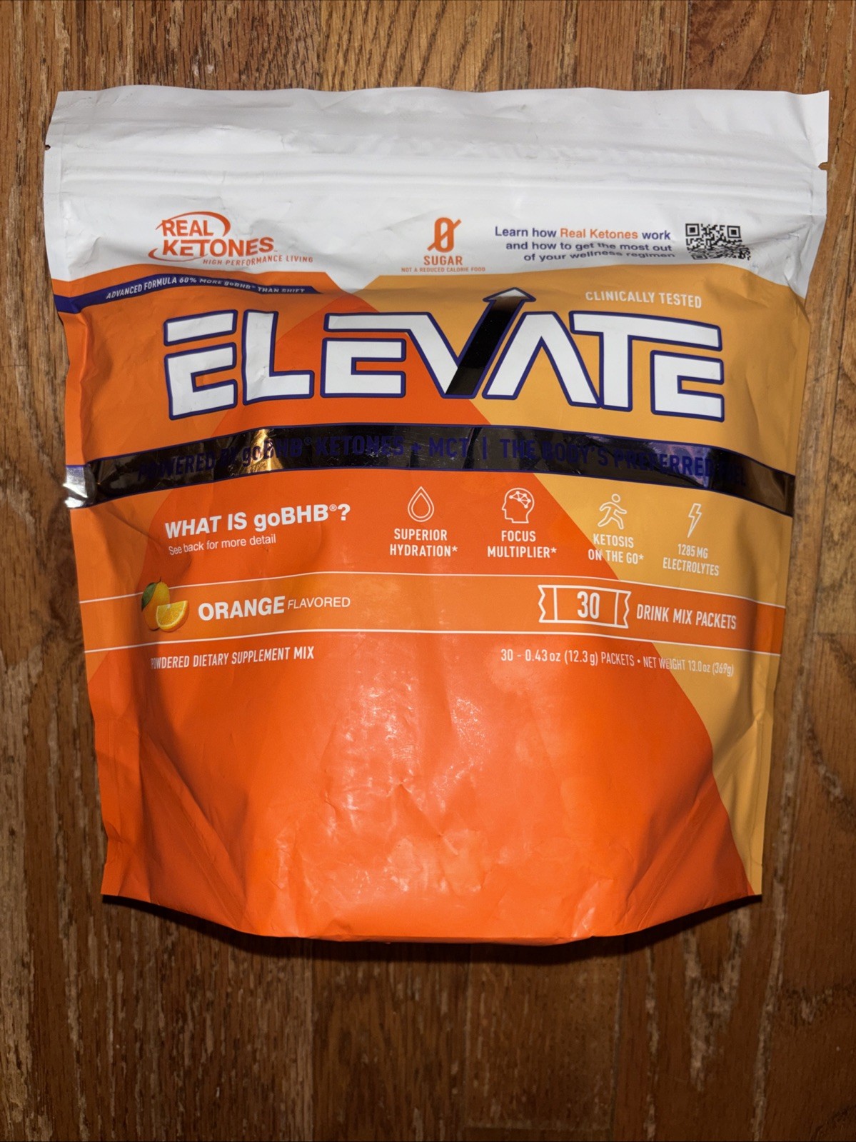 Real Ketone ELEVATE orange Flavor, Value Pack 30 Packets EXP 08/2028