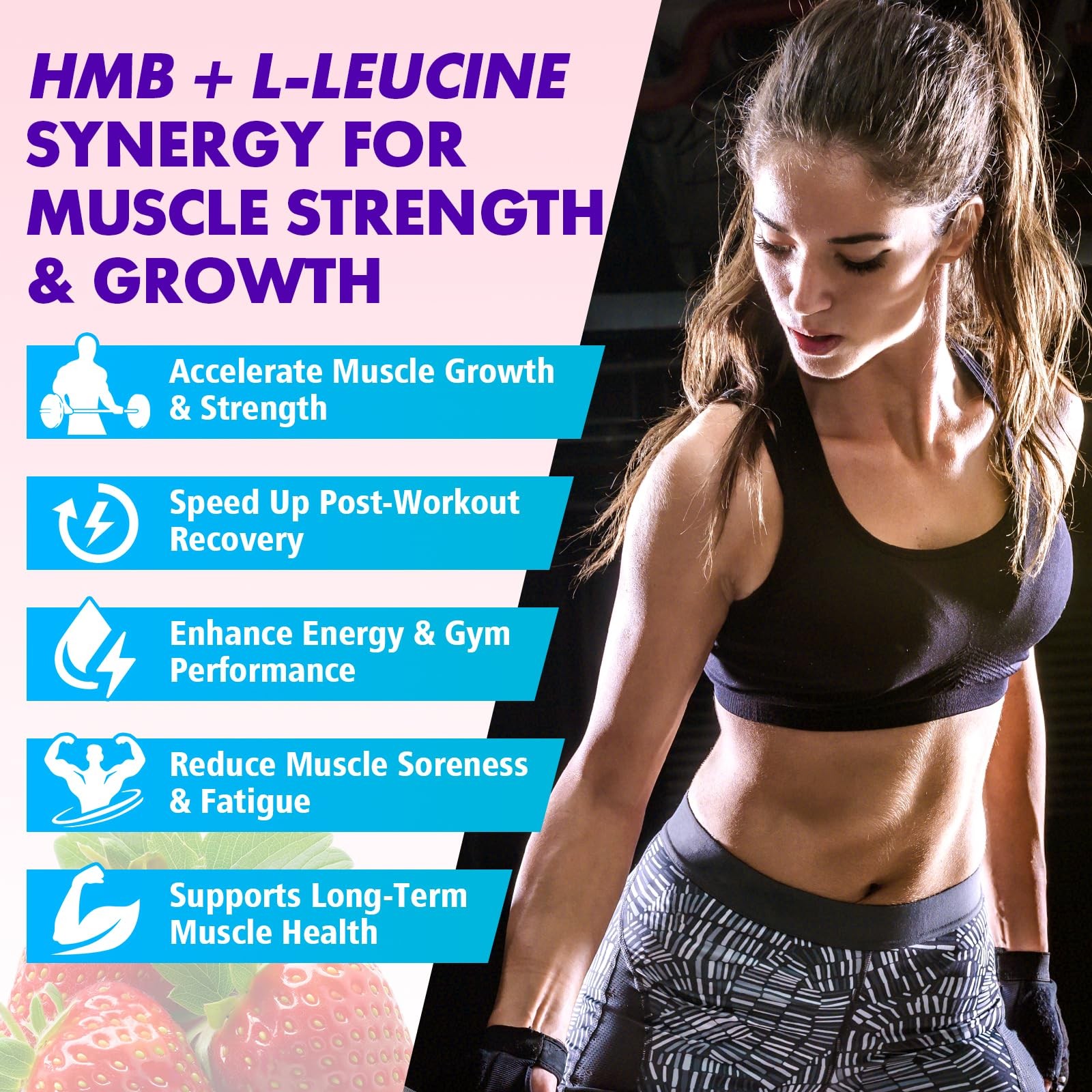 BVIVLOO HMB and L-Leucine Gummies – 3000mg Combined HMB & L-Leucine per Servi…
