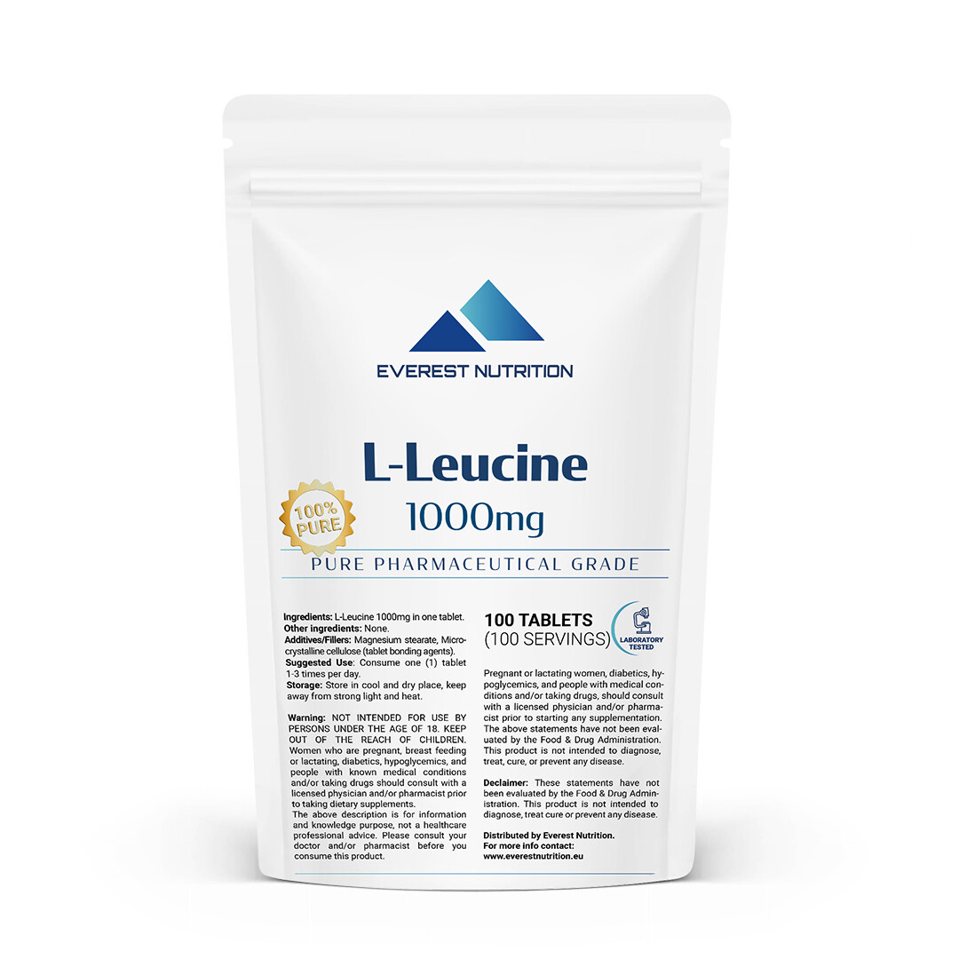 LEUCINE 1000mg TABLETS PURE PHARMACEUTICAL QUALITY ANTICATABOLIC ANABOLIC BCAA