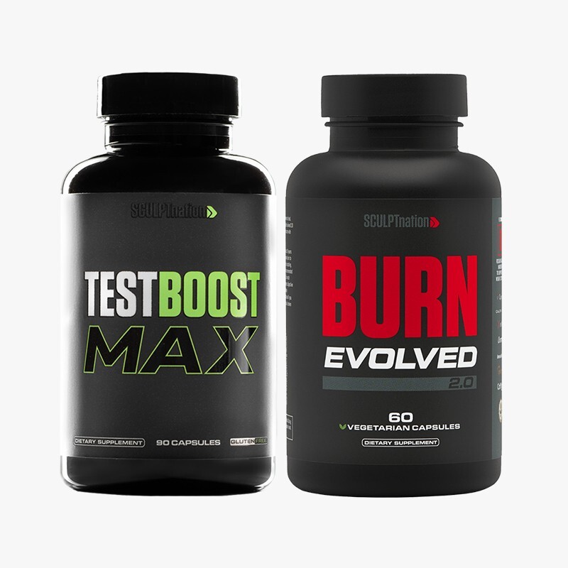1 TEST BOOST Max + 1 Burn Evolved Sculptnation Testosterone Strength Weight Loss