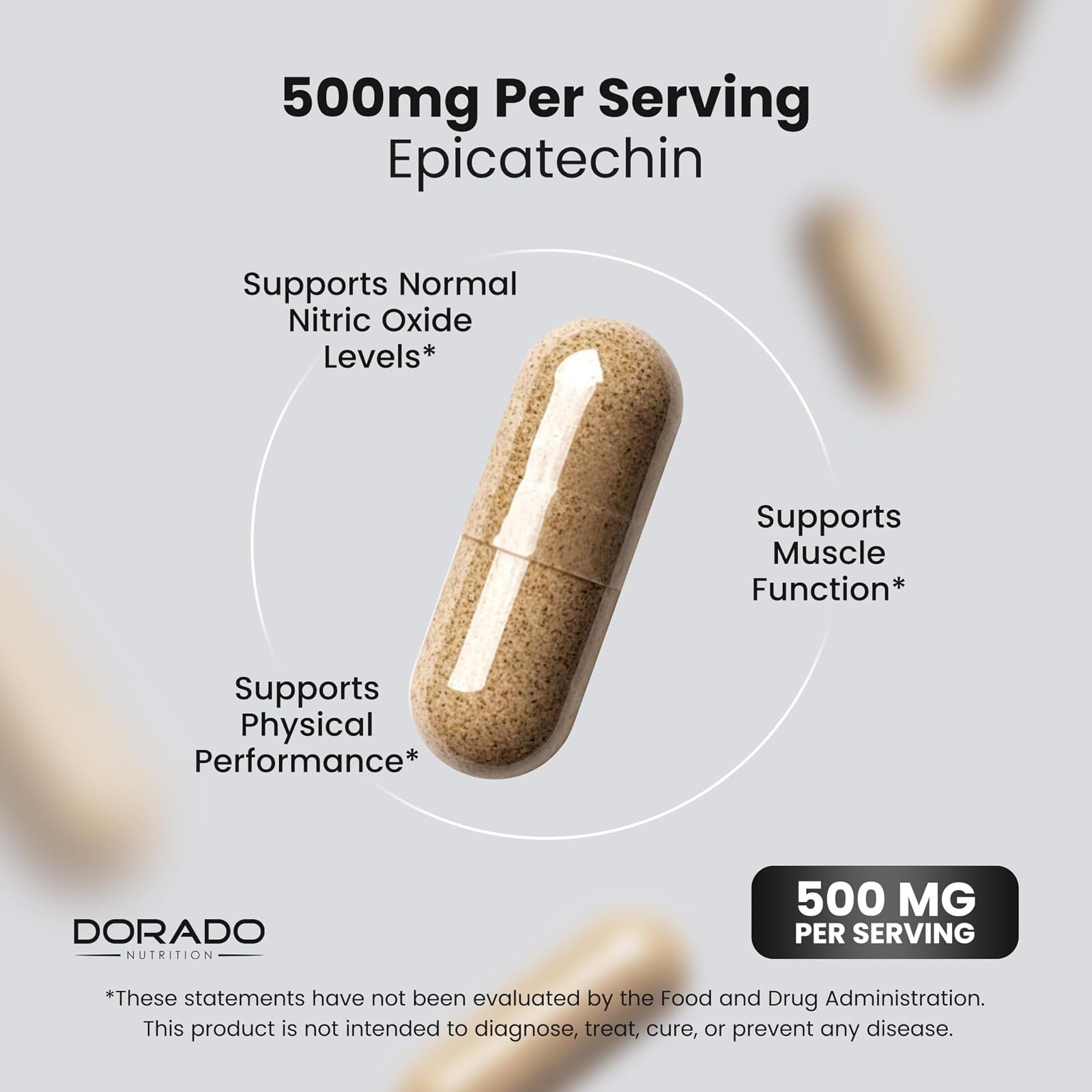 DORADO NUTRITION Epicatechin Extract 500mg 60 Capsules Muscle Support
