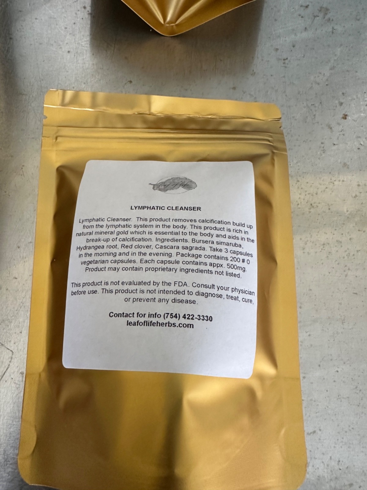 Lymphatic Cleanser (Similar to “Lymphalin”) herbal capsules 200 in each pack