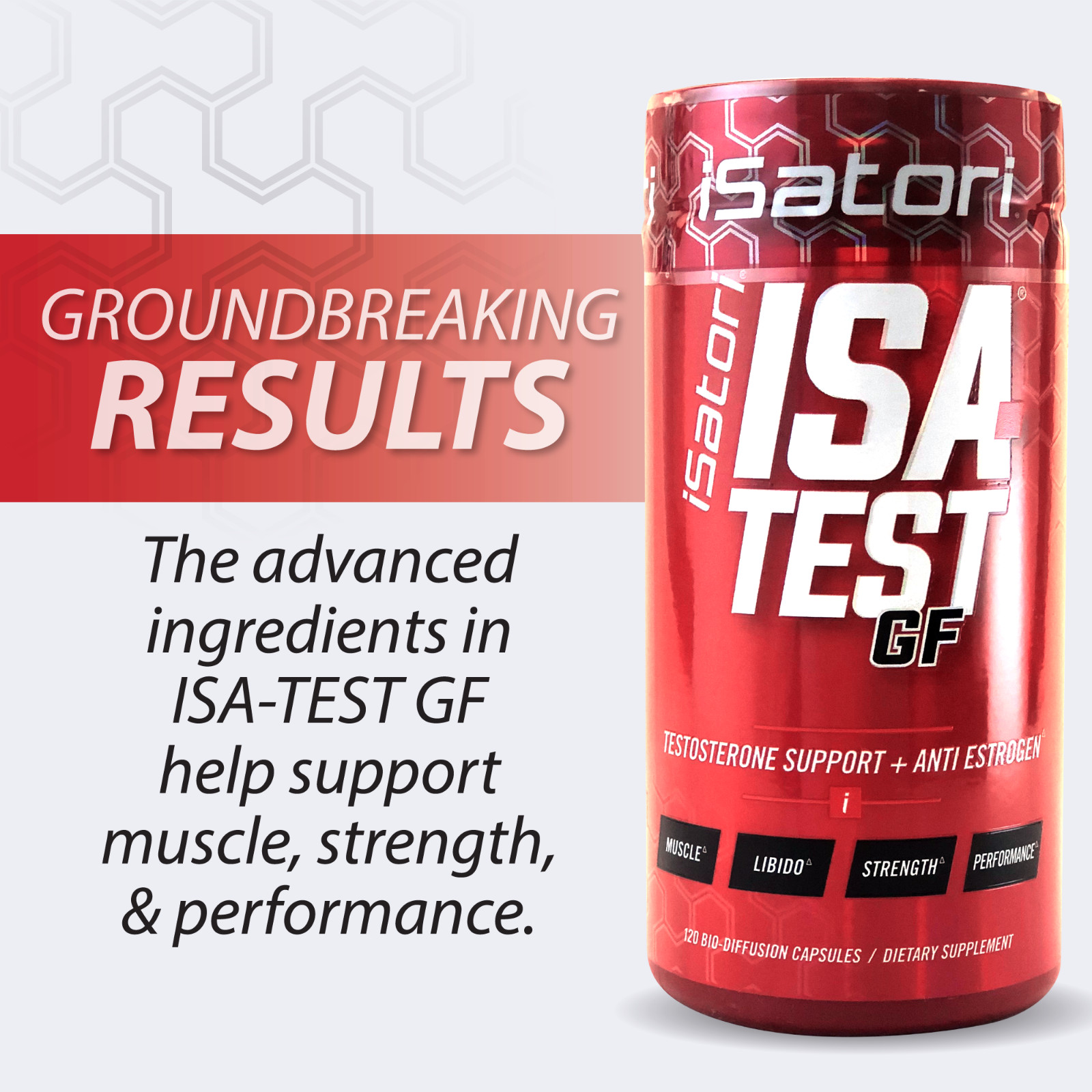 Isa-Test GF Testosterone Support Plus Anti Estrogen, 120 Count