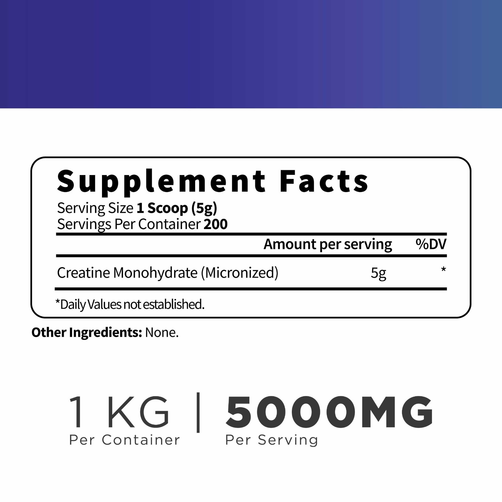 Micronized Creatine Monohydrate 1 KG, Unflavored, 200 Servings, Keto, Gluten-Fre