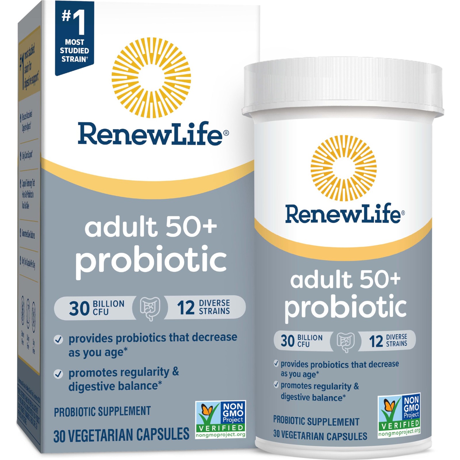 Renew Life Probiotic Adult 50+ Daily Supplement | Urinary, Digestive, Immune Sup