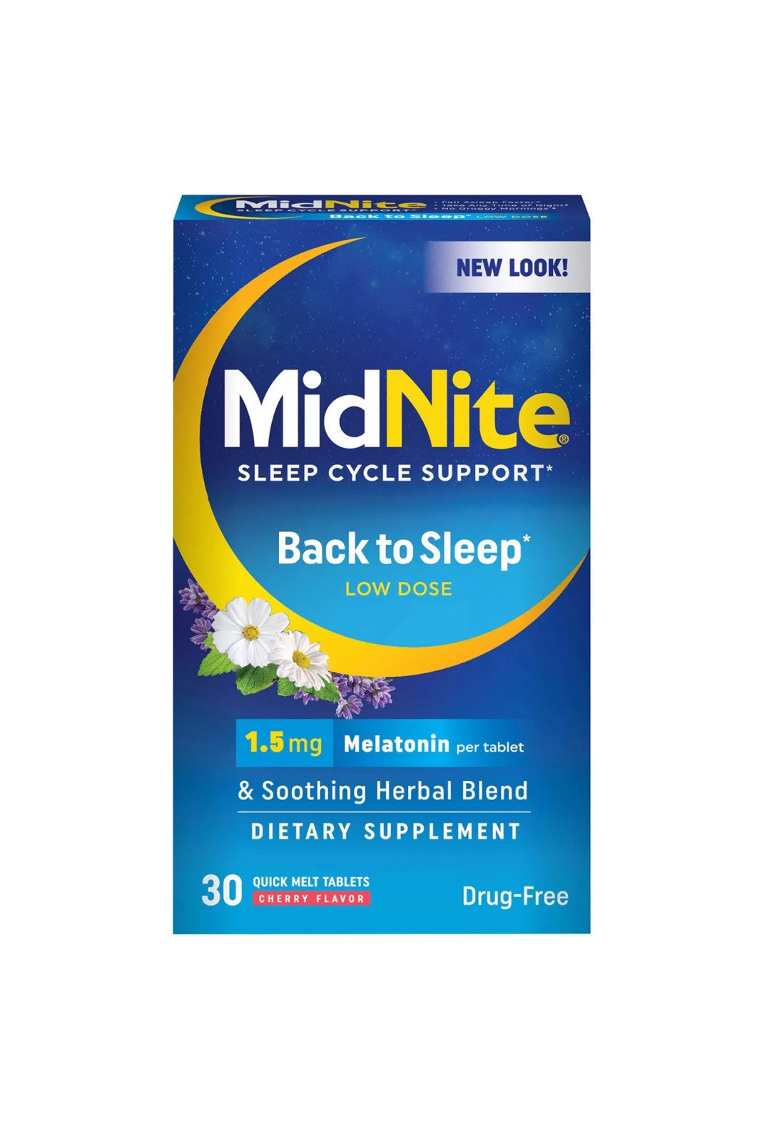 MidNite Back to Sleep Low Dose, 1.5 mg Melatonin Aid, Non-Habit…