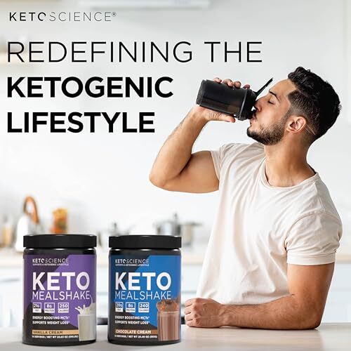Keto Science 20.49 Oz Meal Replacement Shake Supports Weight Loss and Ketosis